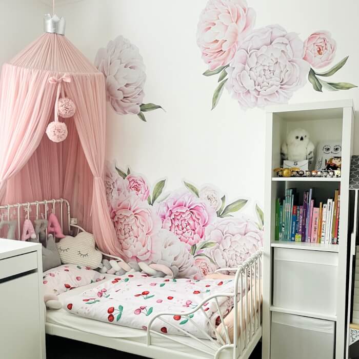 Stickers Muraux - Pivoines Rose Clair Grandes