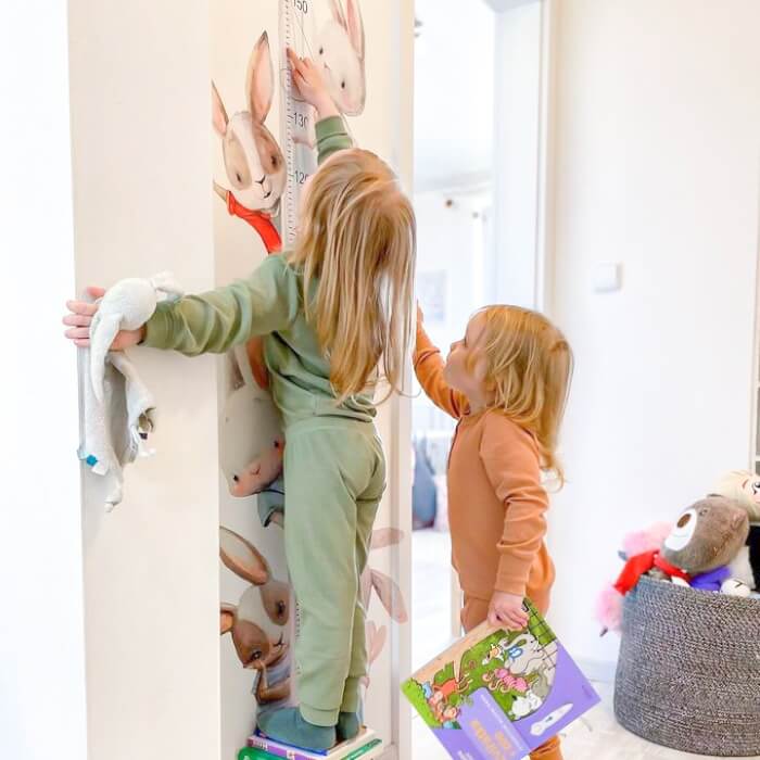 Kindermeetlint Voor Aan De Muur - Aquareldieren