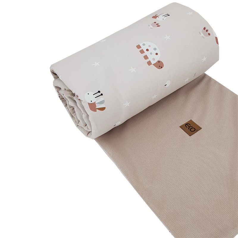 EKO Ledikantbeschermer VELVET Bijen Beige 180x35 Cm