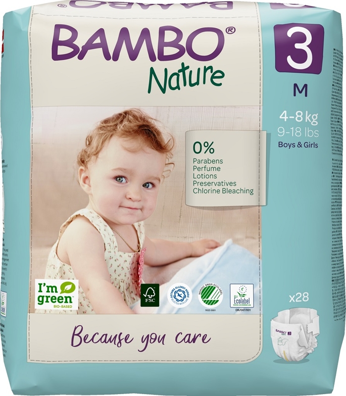 BAMBO Nature Couches jetables 3 M (4-8 kg) 28 pcs