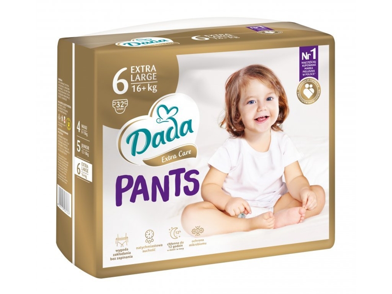 Spodnie DADA Extra Care Majtki Jednorazowe 6 Extra Large (16 Kg+) 32 Szt