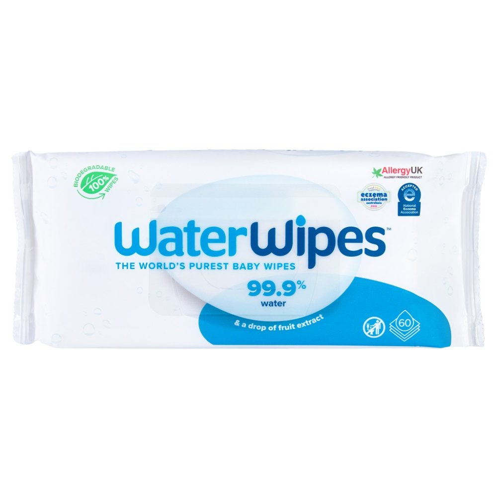 9x WATERWIPES Plastic-free Wet Wipes 60 Pcs (540 Pcs)