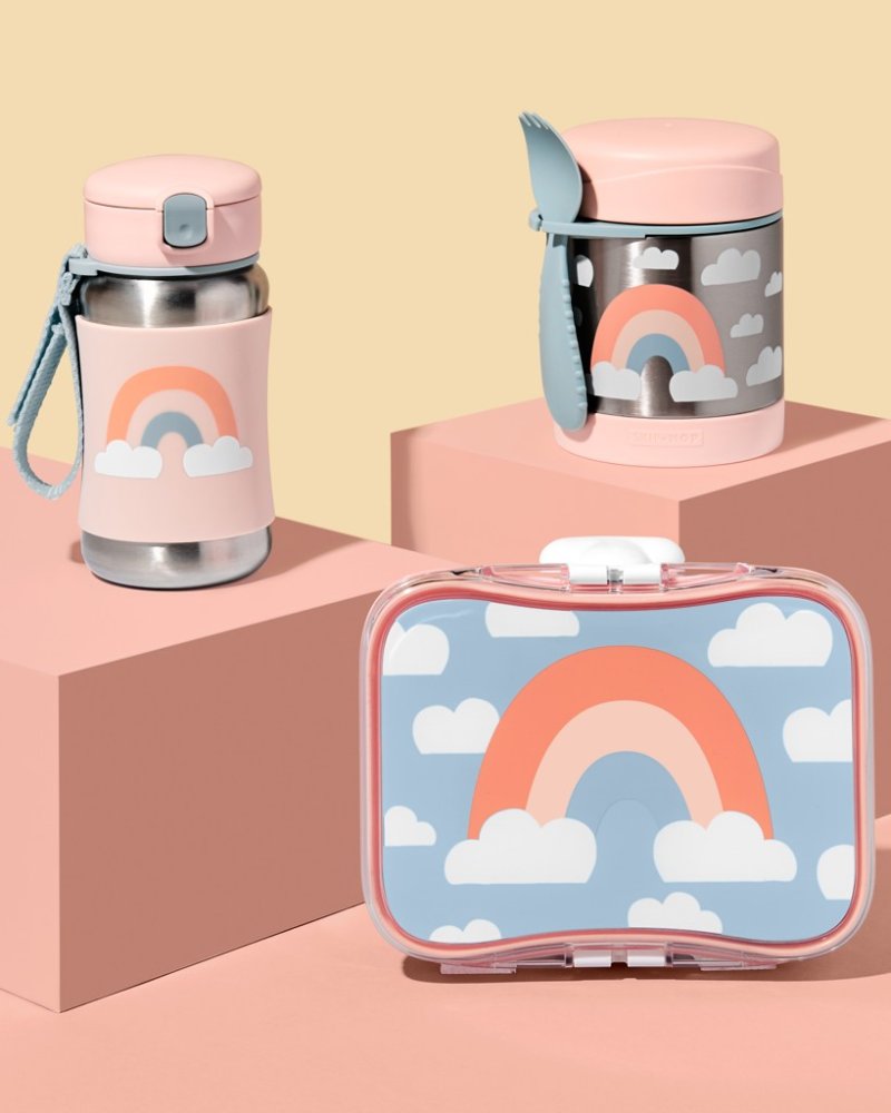 SKIP HOP Spark Style Thermos alimentare con cucchiaio/forchetta Rainbow 325 ml, 3 anni+ - immagine 4
