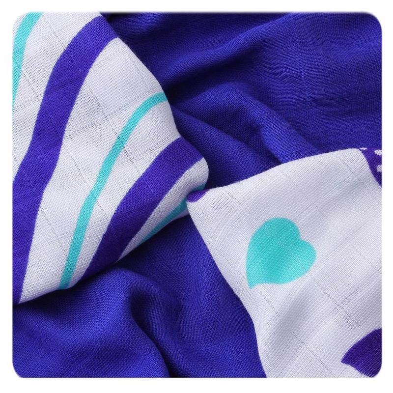 KIKKO Napkins Bamboo Hearts&Waves 30x30 Cm, Ocean Blue 9 Pcs