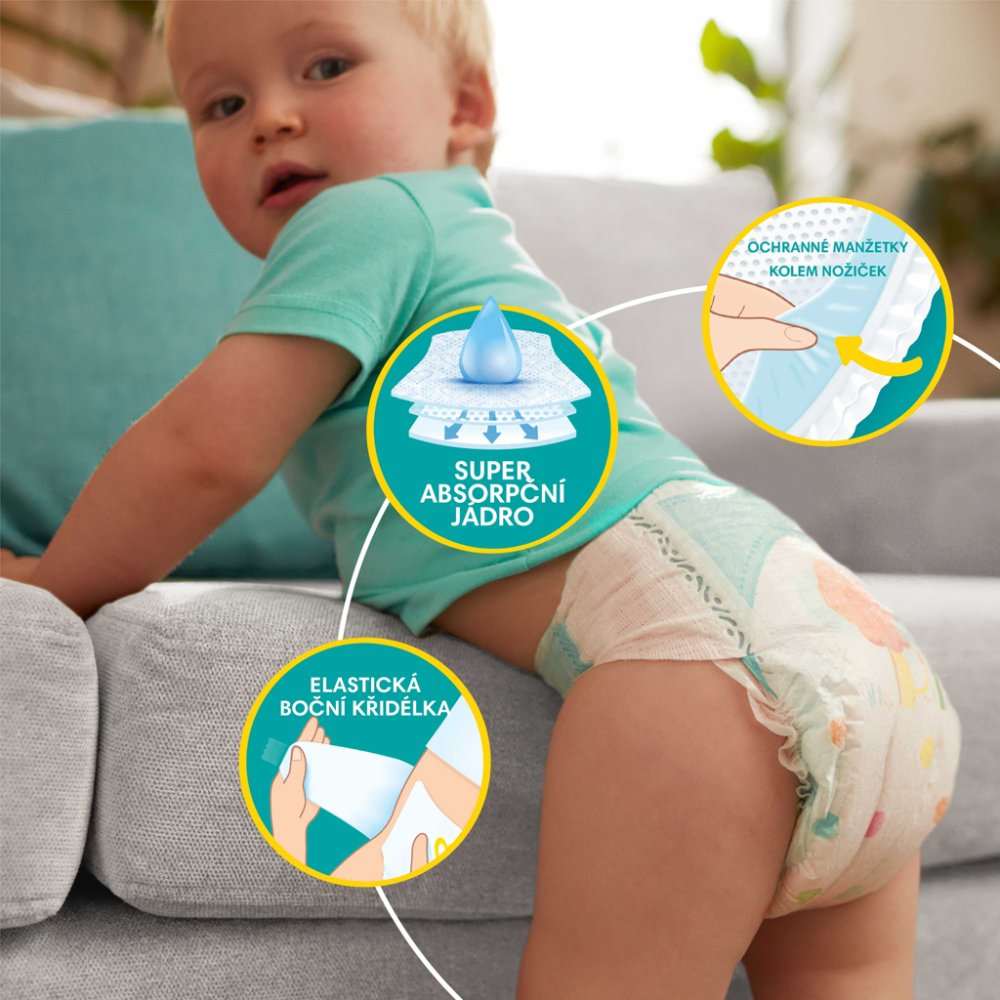 Couches Jetables PAMPERS Active Baby 3 (6-10 Kg) 152 Pièces - MEGA PACK