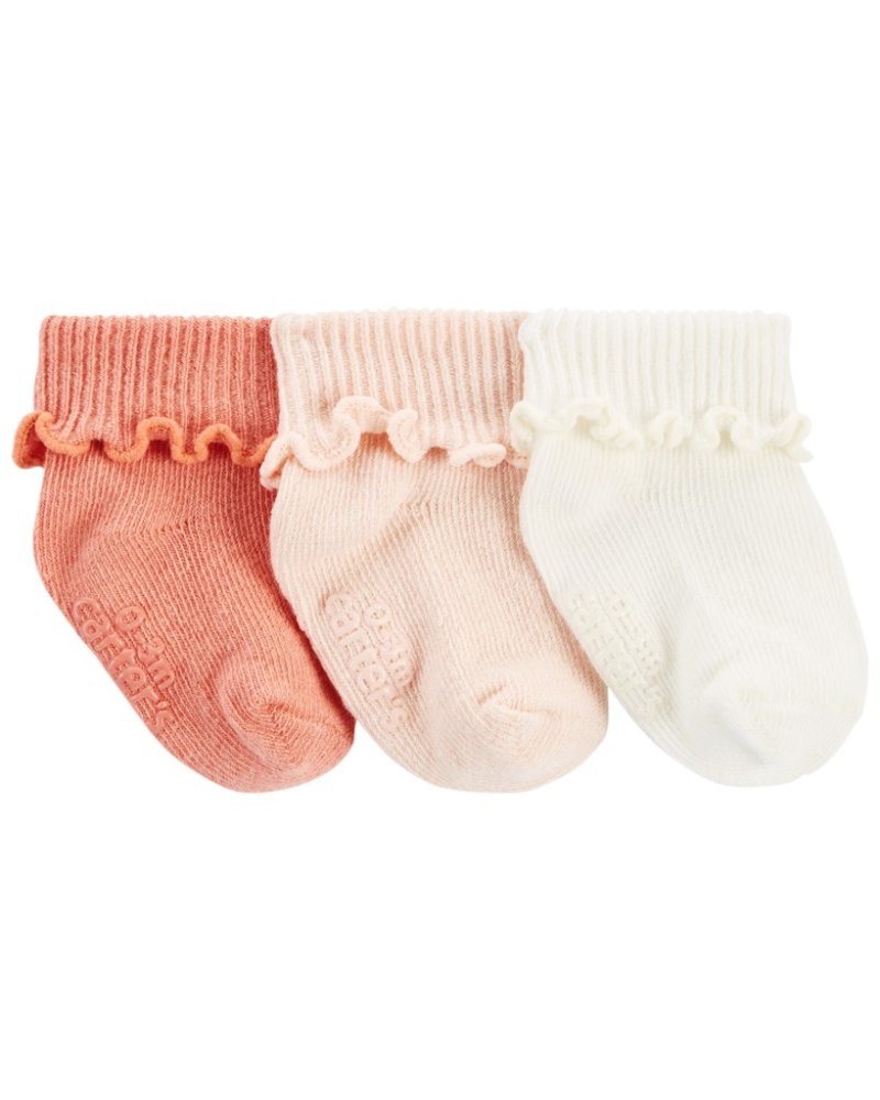 Lot de 3 paires de chaussettes côtelées roses CARTER'S pour fille de 12 à 24 mois