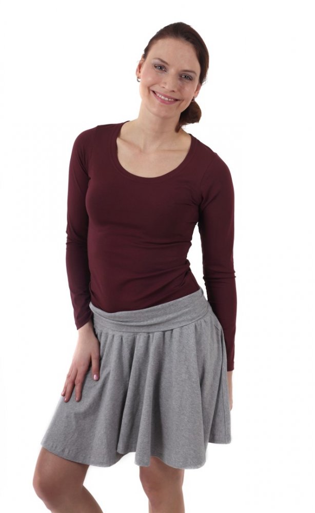 T-shirt femmes Brigita, manches longues, bordeaux L/XL