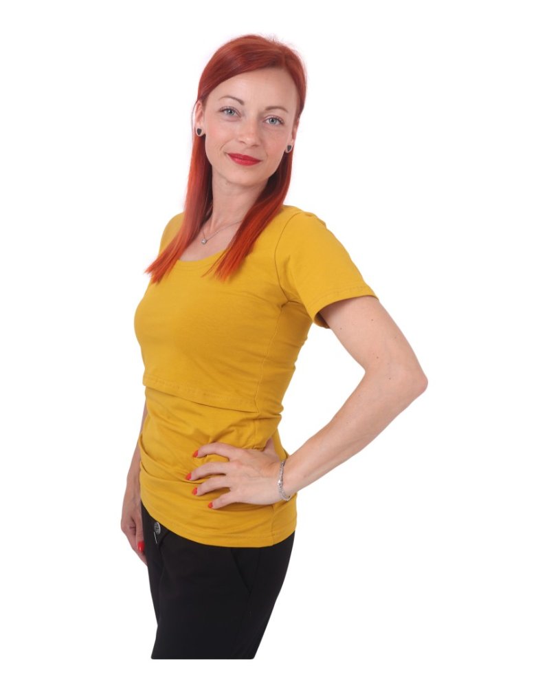 T-shirt d'allaitement Kateřina, manches courtes, moutarde M/L – Image 5