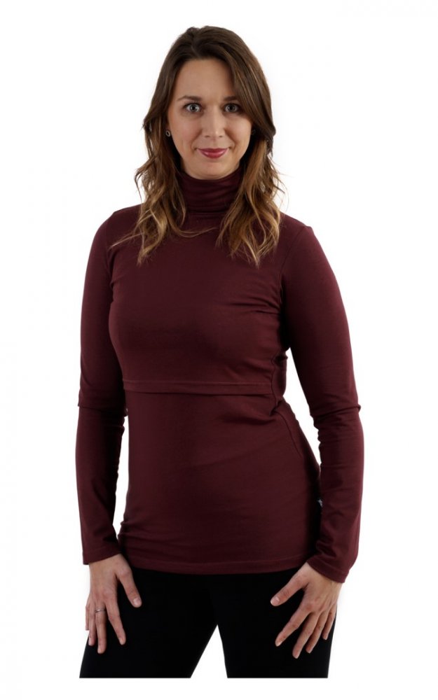 Dolcevita da allattamento Kateřina, bordeaux S/M - immagine 4
