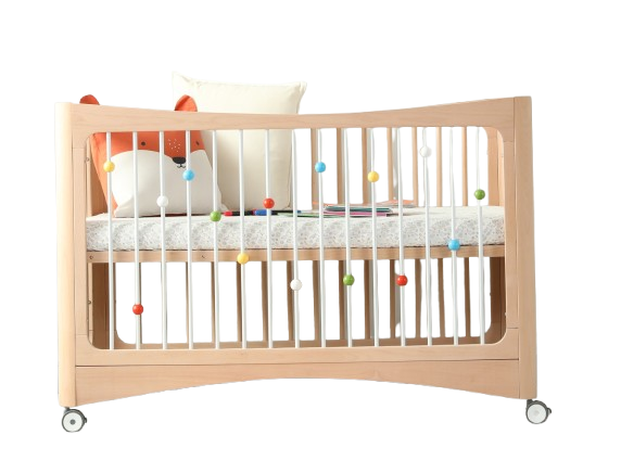 Cuna de bebé 4 en 1 - Madera maciza - 120x65 cm