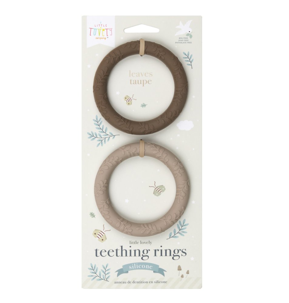 A Little Lovely Company - massaggiagengive in silicone a forma di foglia - color crema cioccolato, 2 pz - immagine 3
