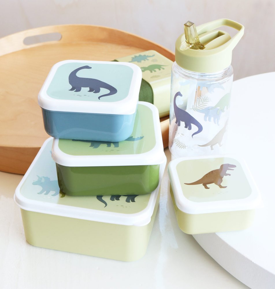 A Little Lovely Company - Set di quattro contenitori per snack - dinosauri - immagine 5