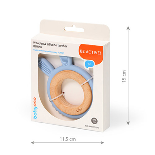 Massaggiagengive in legno e silicone BABYONO Bunny - immagine 7