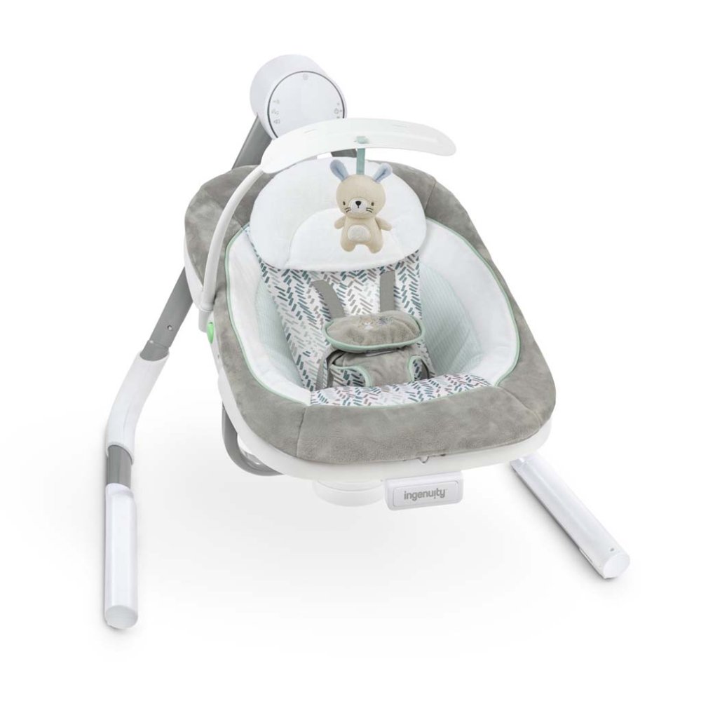 INGENUITY Huśtawka wibrująca z melodią USB Dual-Direction Anyway Sway ™ Spruce ™ 0m+ do 9 kg