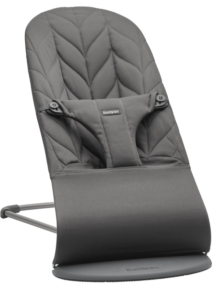 BABYBJÖRN Leżaczek Bliss Anthracite Petal Woven, ciemnoszara konstrukcja