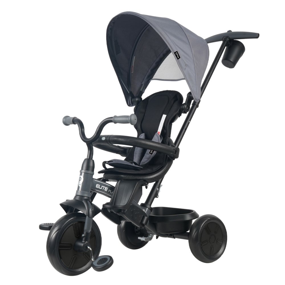 QPLAY Rowerek Trójkołowy Elite Platinum Grey, 6 w 1, wiek 10-72 miesiące - obrazek 3