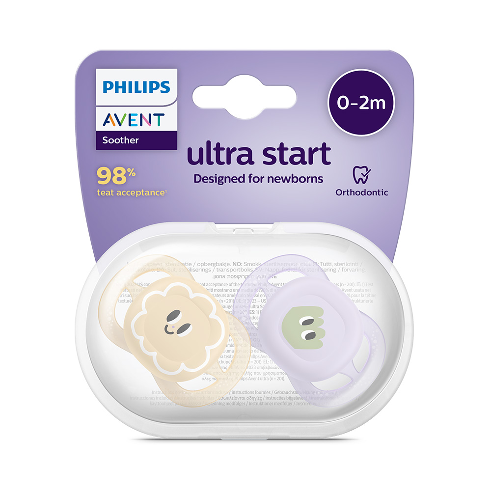 Philips AVENT Sucette Ultrastart motif 0-2m fille, 2 pièces – Image 3