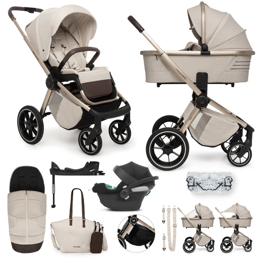 MUUVO SET Wózek 4w1 Quick Boho Brown set + CYBEX Aton B2 i-Size + baza