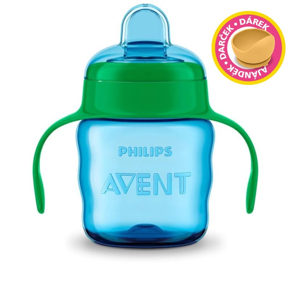 Philips AVENT Tasse à bec Classic 200 ml avec poignées garçon+cadeau PETITE&MARS Bol 6m+