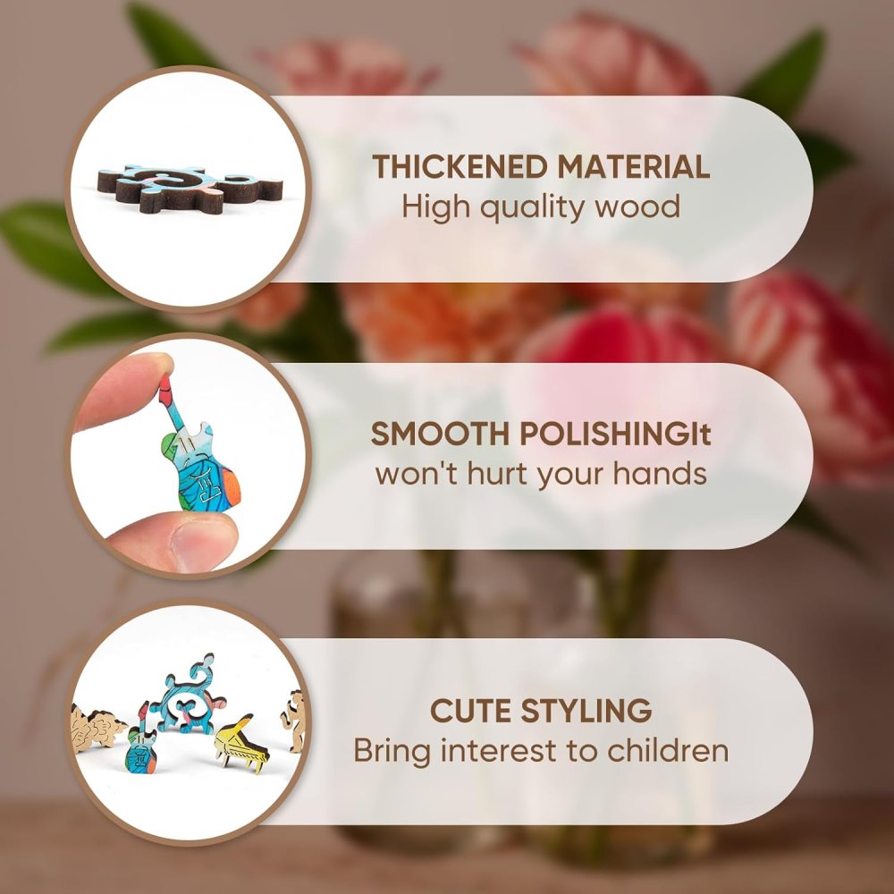 EscapeWelt Puzzle de Madera Guitarra 200 piezas - Imagen 5