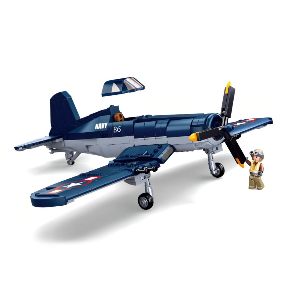 Sluban WWII M38-B1109 Amerikai F4U Corsair vadászrepülőgép - Image 5