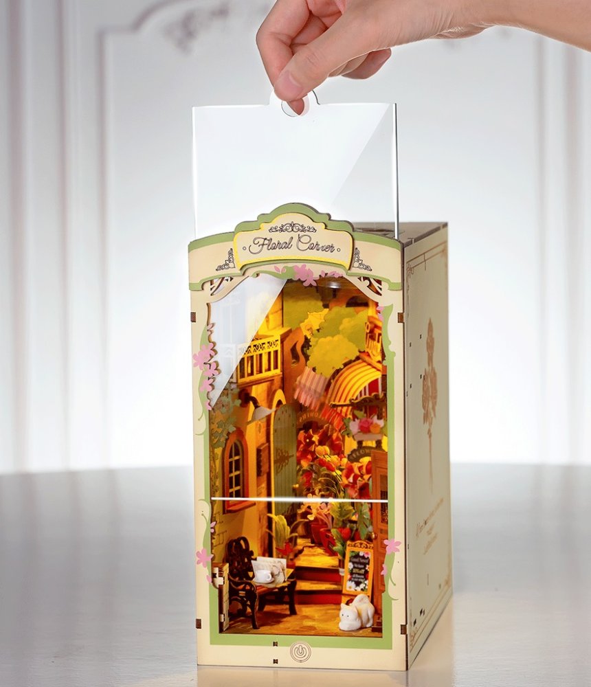 RoboTime 3D Puzzle Könyvtámasz Miniatűr ház Virágos sarok - Image 7