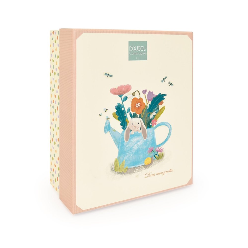 Doudou Zestaw prezentowy różowy Króliczek Ciboulette z kocykiem 28 cm - obrazek 5