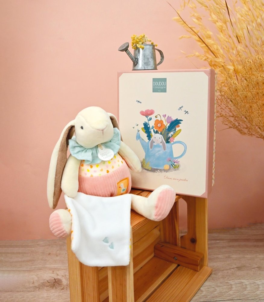Doudou Dárková sada růžová Králíček Ciboulette s dečkou 28 cm (obrázek 8)