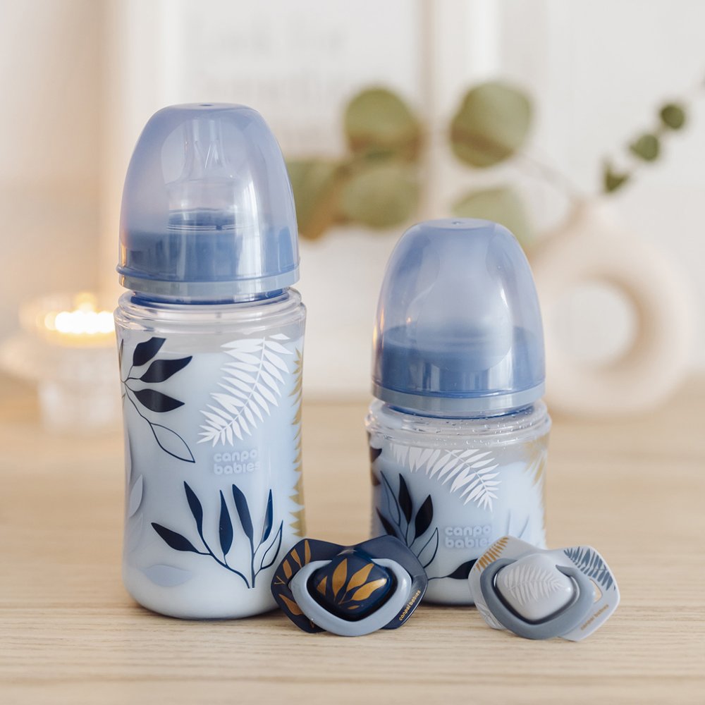 CANPOL BABIES Smoczek silikonowy symetryczny Light touch GOLD 6-18m 2szt niebieski - obrazek 4