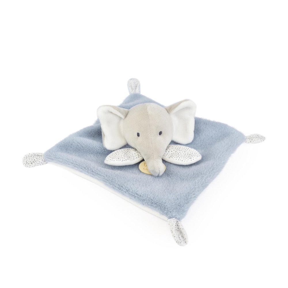 Doudou Pluszowy otulacz szaro-niebieski Słoń 19 cm - obrazek 3