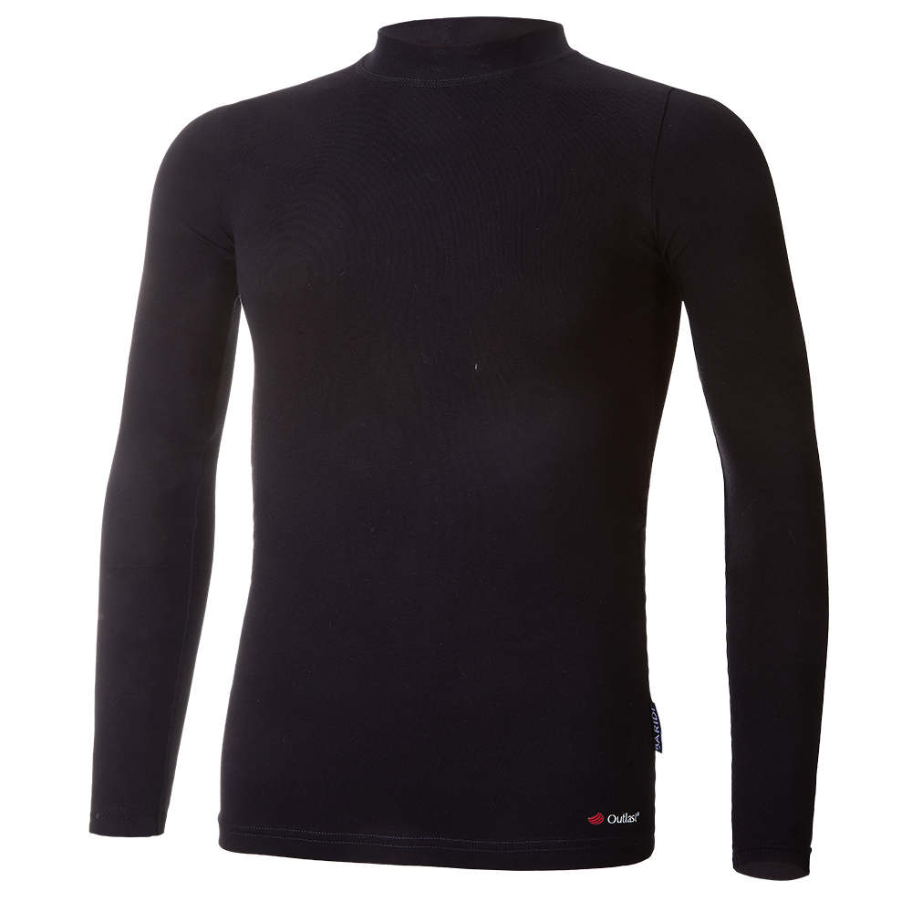 Maglietta DR sottile collo alto Outlast® - nero 146