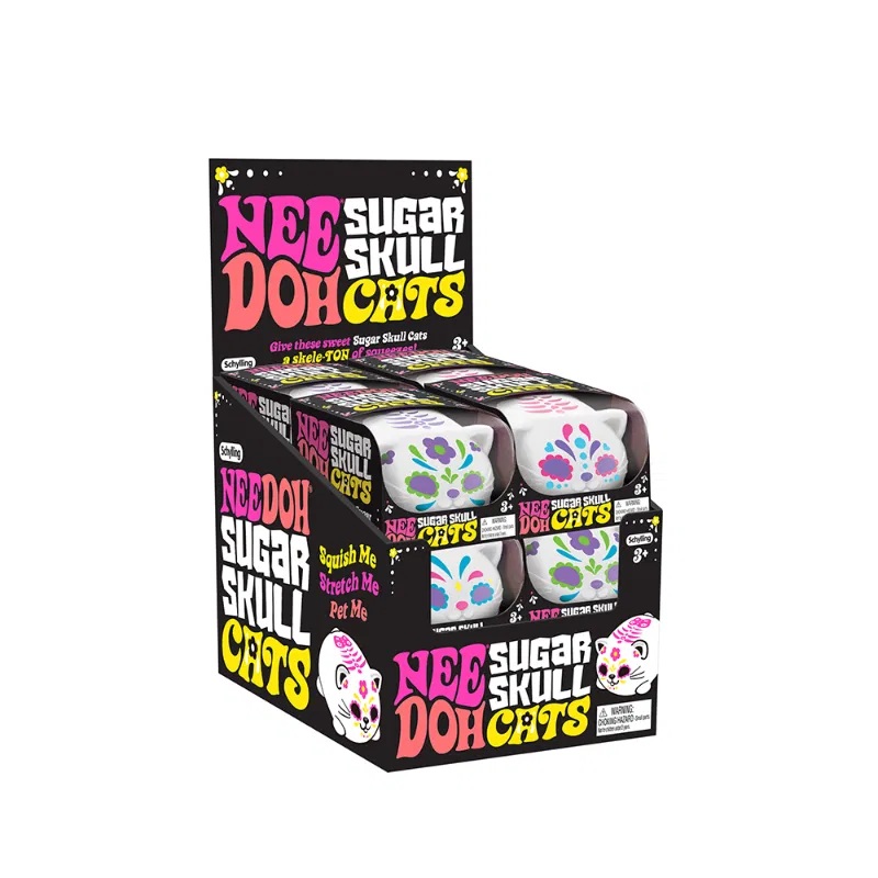 Schylling NeeDoh Mačkací Sugar Skull kočka svítící ve tmě (obrázek 8)