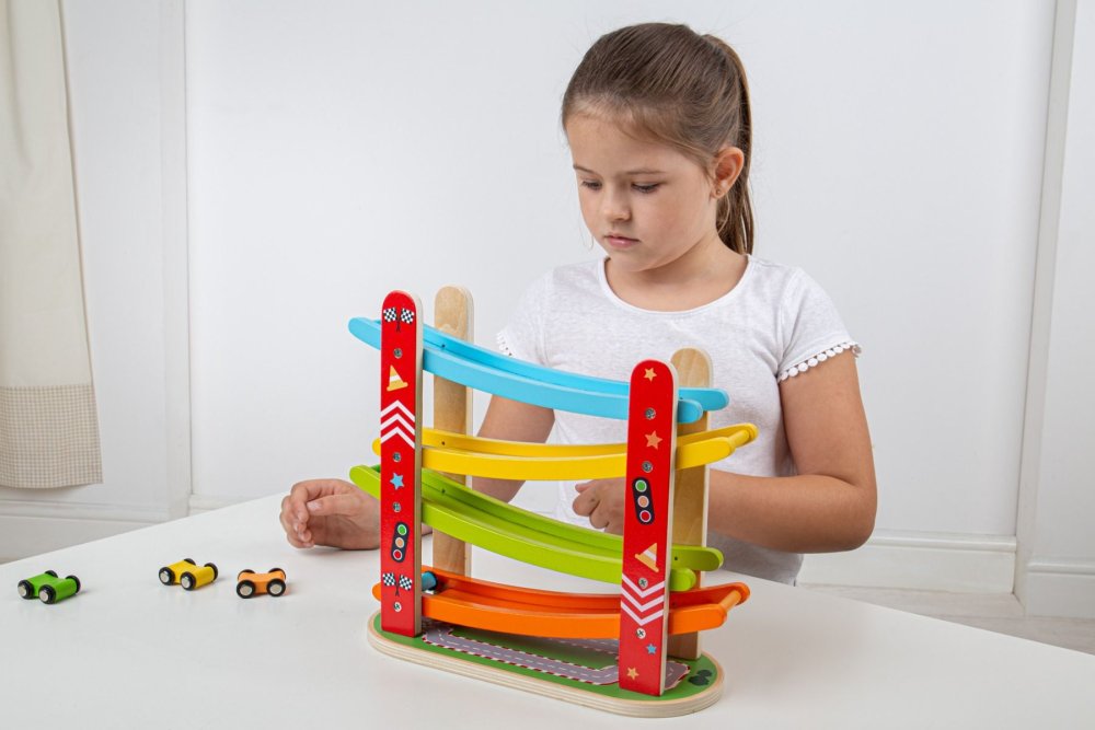 Bigjigs Toys Dřevěná automobilová závodní dráha (obrázek 8)