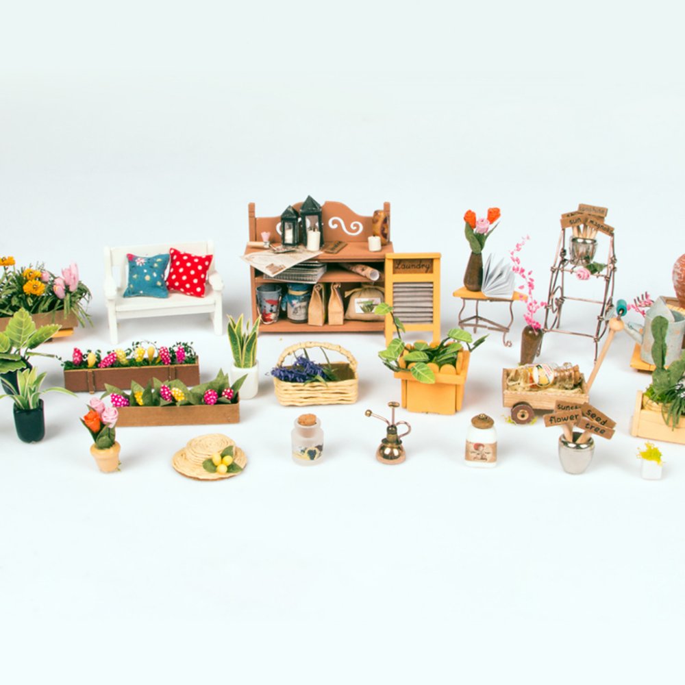 RoboTime 3D dřevěná skládačka Miniatura domečku Zahradní terasa (obrázek 11)