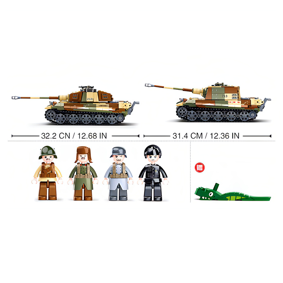 Sluban Bitva o Budapešť M38-B0980 Německý těžký tank Tiger II 2 v 1 (obrázek 3)