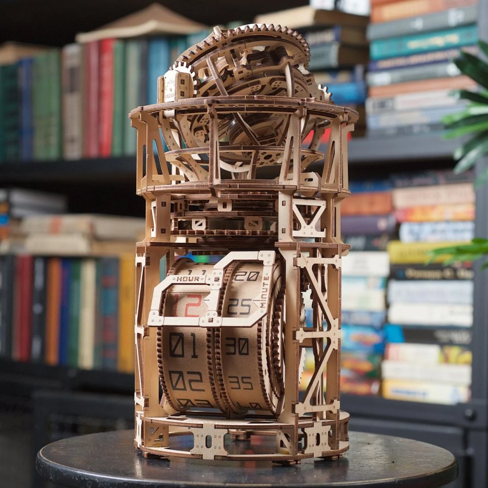 Ugears 3D dřevěné mechanické puzzle Hodinový strojek s tourbillonem (obrázek 3)