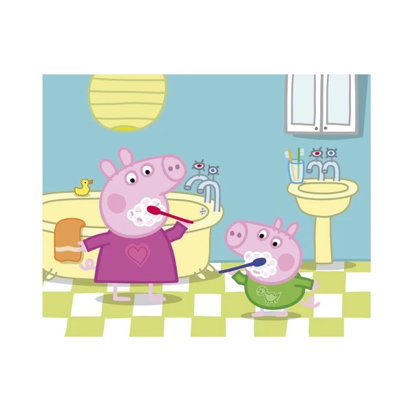Dino Dřevěné obrázkové kostky Peppa pig Veselý den 20 kostek (obrázek 3)