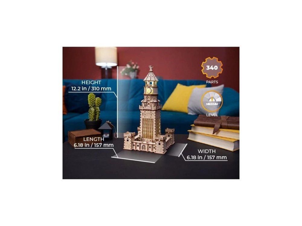 Ugears 3D dřevěné mechanické puzzle Alexandrijský maják (obrázek 2)
