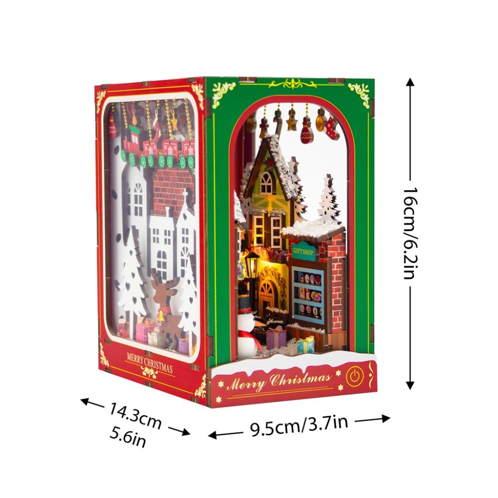 2Kids Toys 3D skládačka Zarážka na knihy Miniatura domečku Bílé Vánoce (obrázek 9)