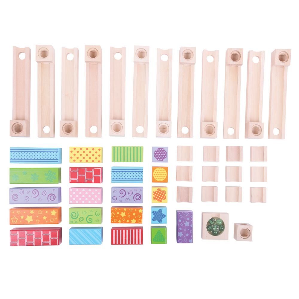 Bigjigs Toys Dřevěná kuličková dráha barevná (obrázek 9)