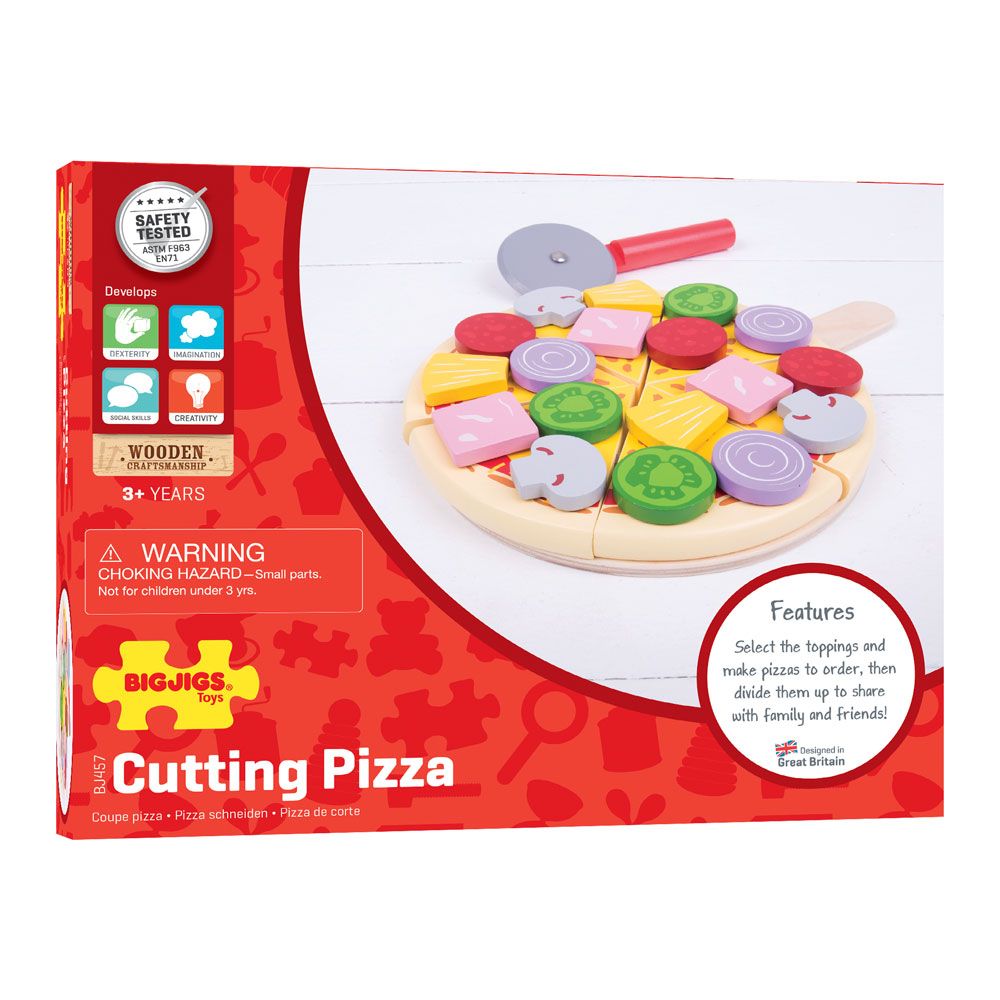 Bigjigs Toys Dřevěná krájecí pizza (obrázek 8)