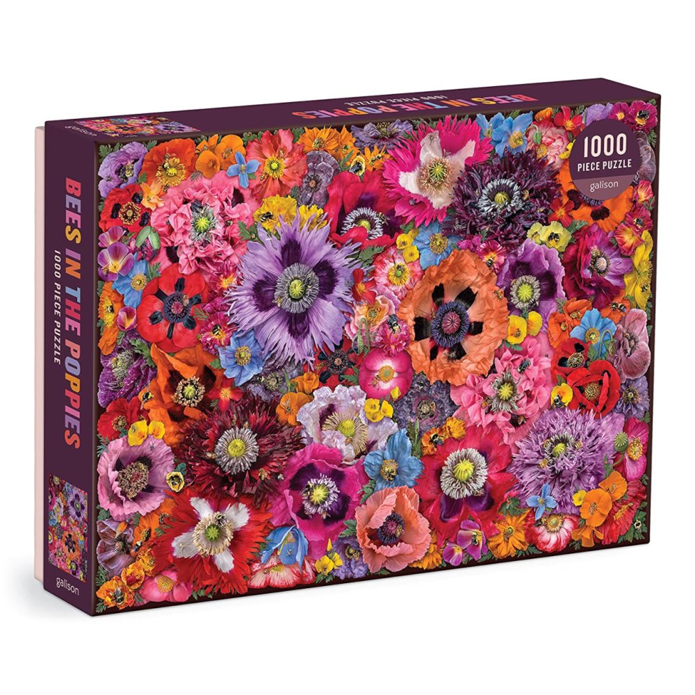 Galison Puzzle Včely mezi květy máku 1000 dílků