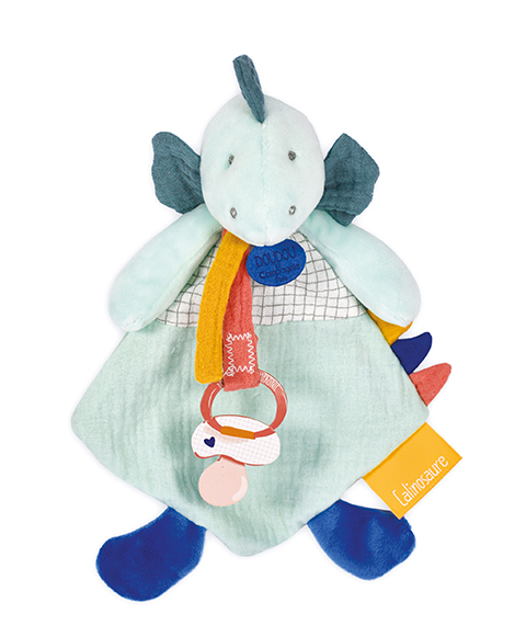 Doudou Dárková sada - Hračka s úchytem na dudlík dinosaurus zelený 23 cm (obrázek 3)