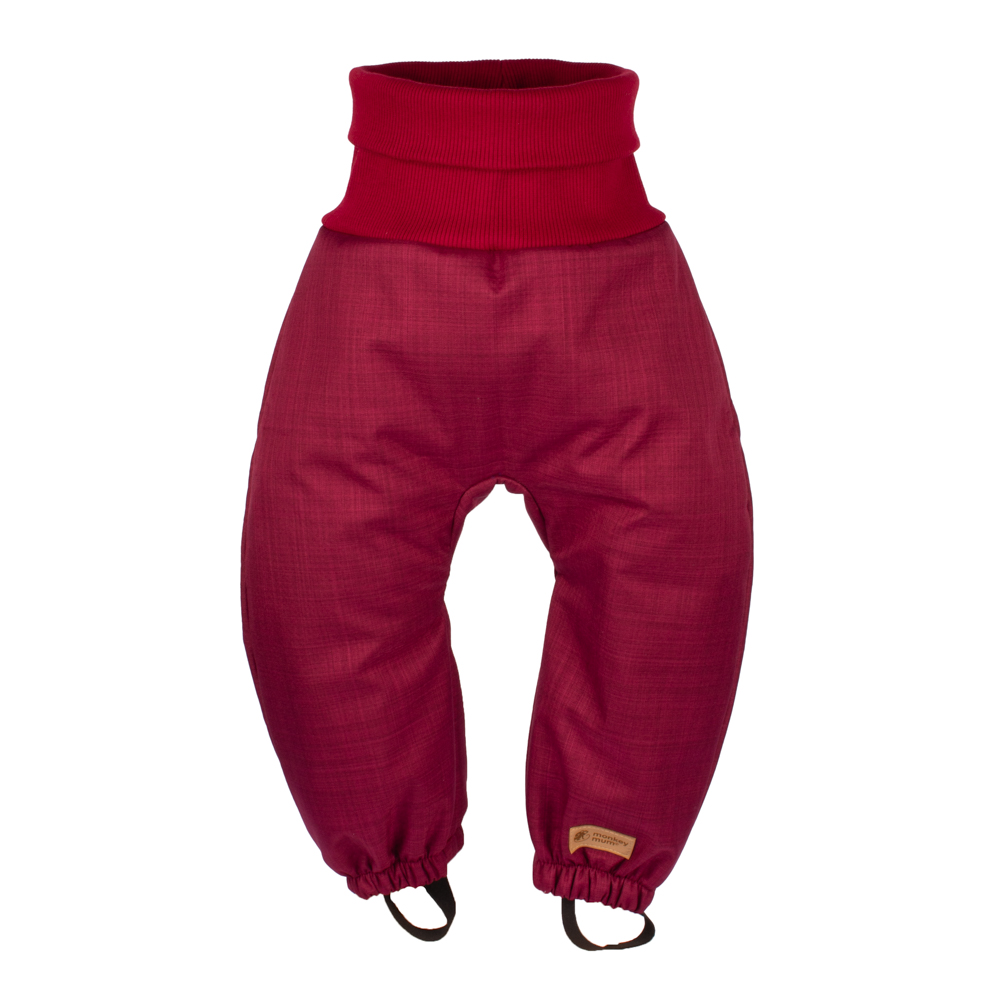 Pantalones Softshell Ajustables De Invierno Para Niños Con Forro Polar Monkey Mum® - Caperucita Bordó 98/104