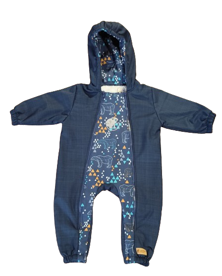 Monkey Mum® Softshell Baby Winteroverall Met Sherpa - Sprookjes Voor Het Slapen Gaan Met Een Beer - Maat 62/68, 74/80 74/80