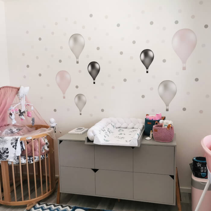 Vinilos Decorativos - Globos Autoadhesivos Rosas En Estilo Noruego