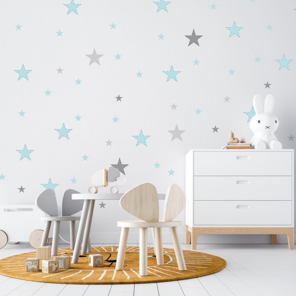 Sticker Mural - Petites étoiles Mentholées