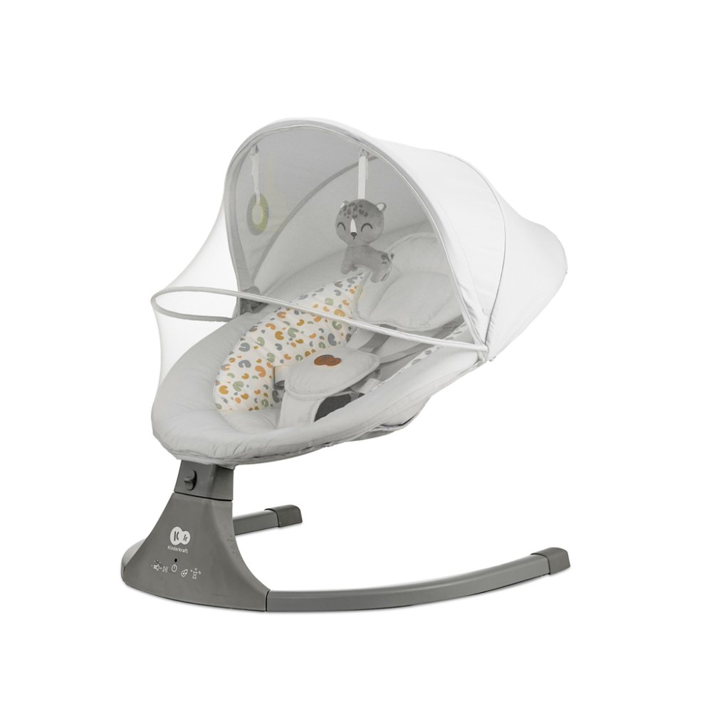 KINDERKRAFT Schommelstoel Met Melodie 2 In 1 Lumi, Tot 9 Kg, Premium Lichtgrijs