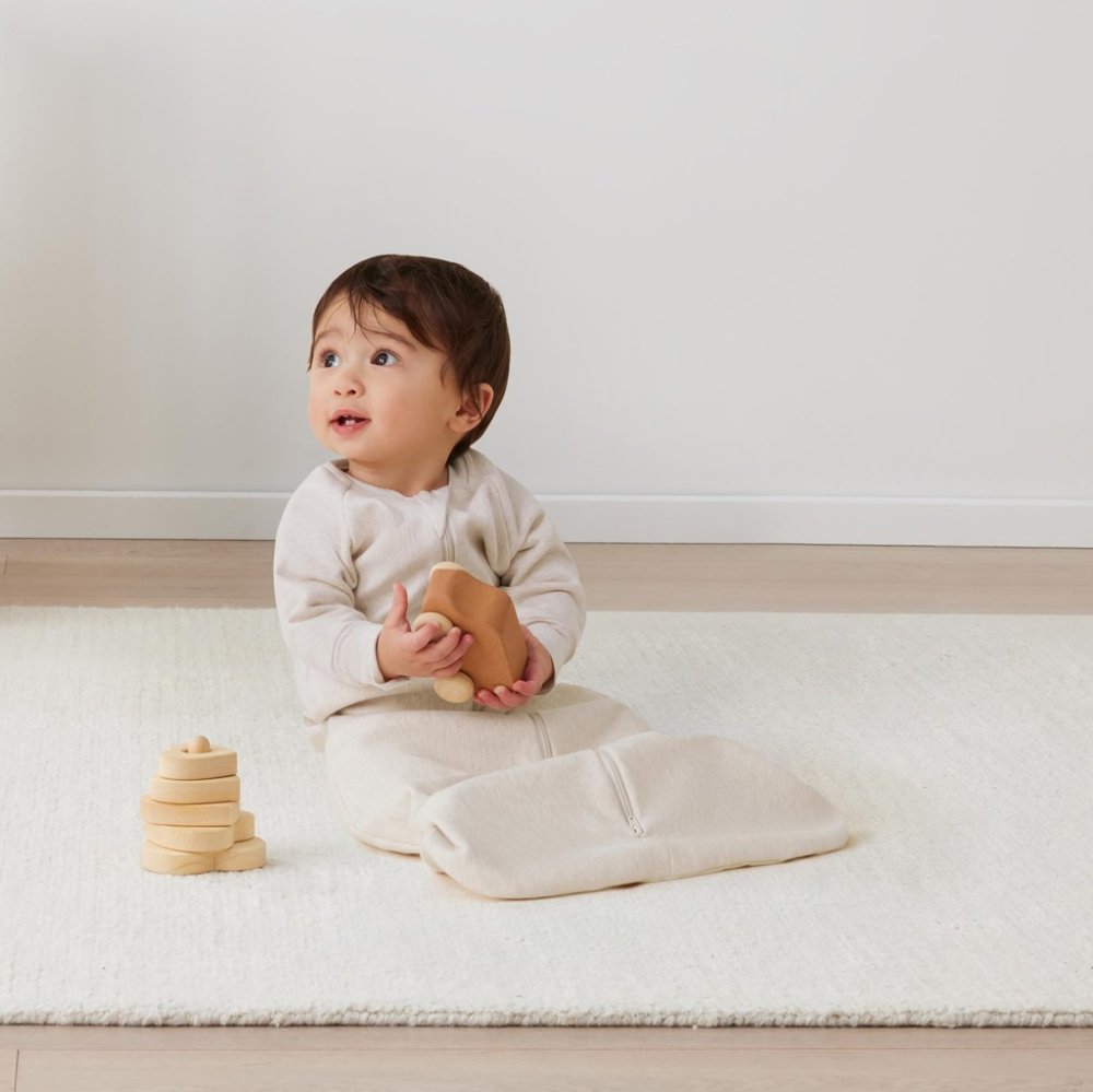 ERGOPOUCH Gigoteuse à manches Jersey coton bio Avoine Marle 3-12 m, 6-10 kg, 1 tog – Image 3