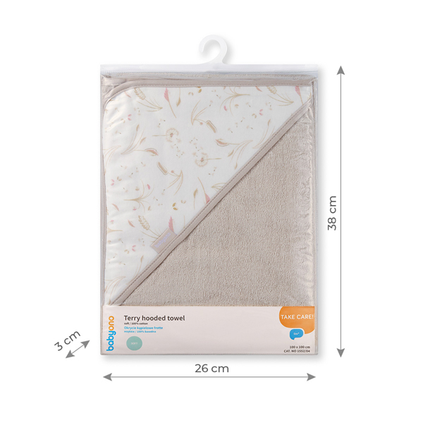 BABYONO Toalla Con Capucha Rizo Beige 100x100 Cm